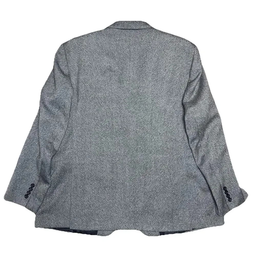 Stafford 52R Gray Merino Wool Birdseye Tweed Mens Blazer Suit Jacket‎ Sport Coat